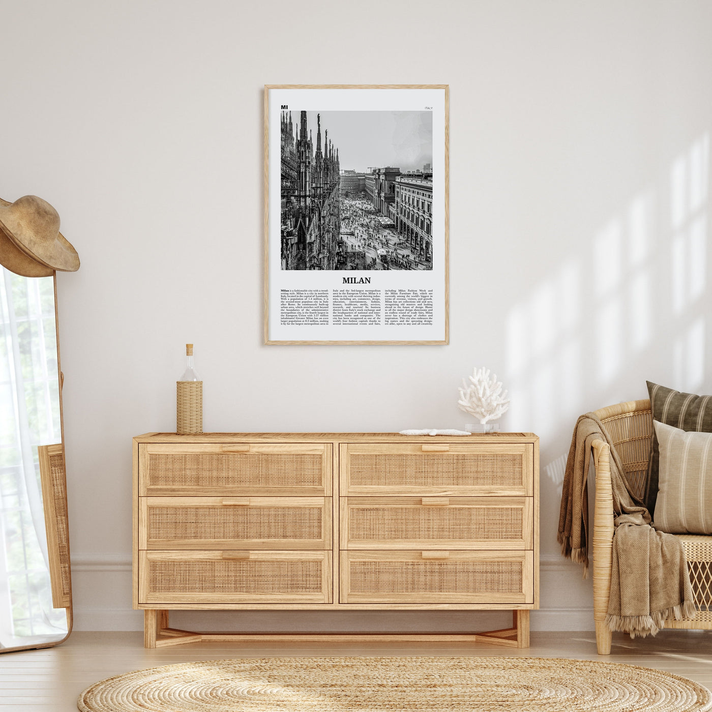 Milan Travel B&W No 1 Poster