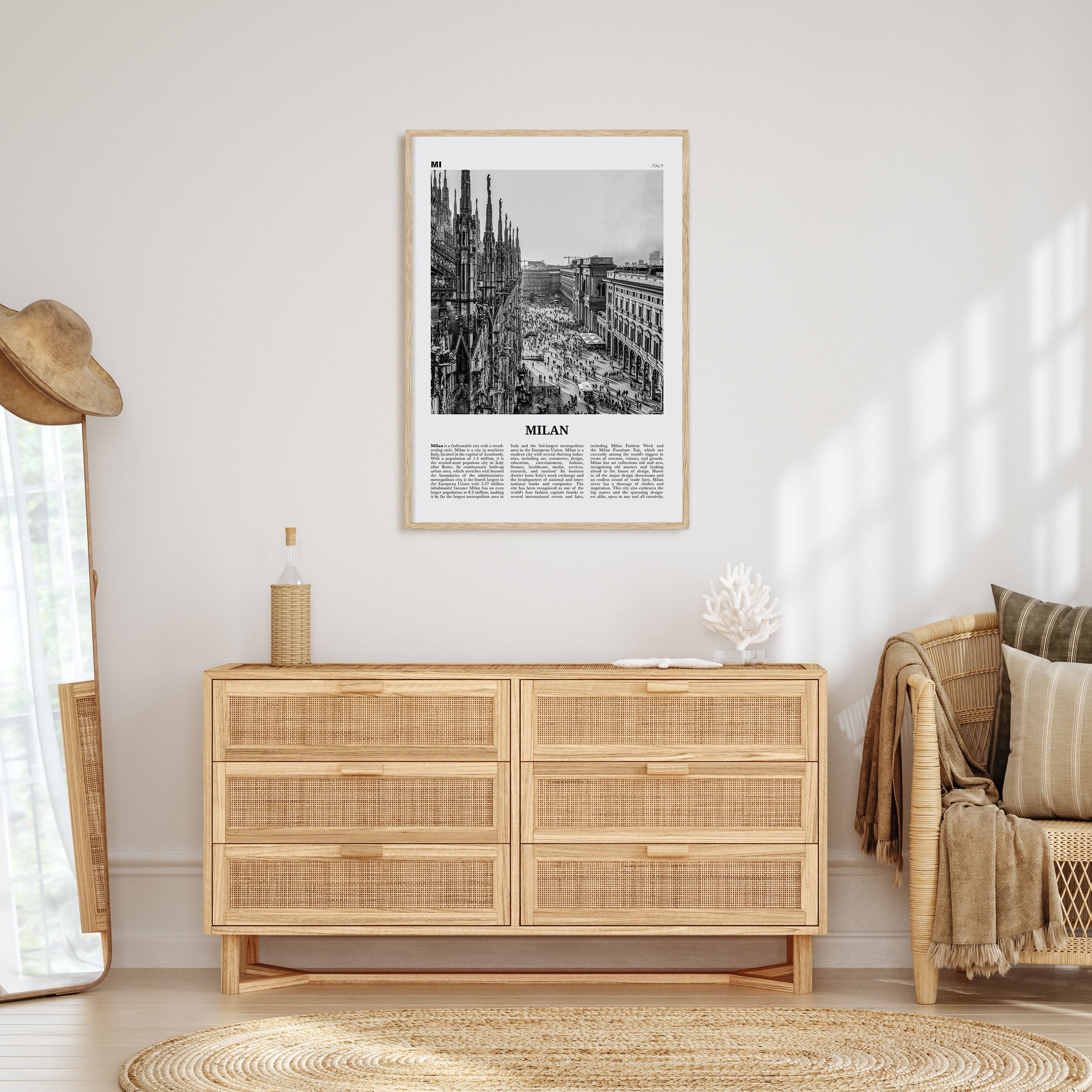 Milan Travel B&W No 1 Poster