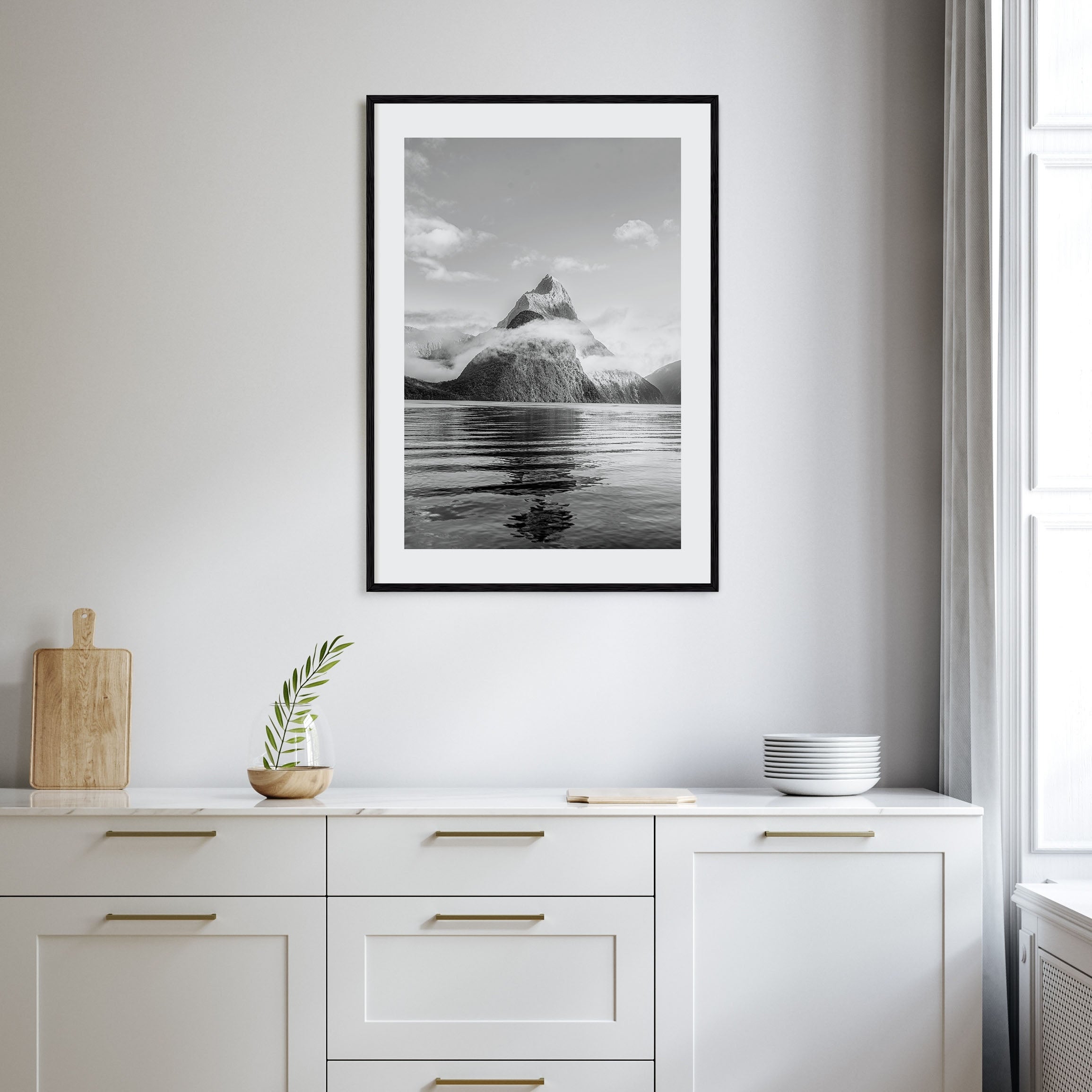 Milford Sound Photo B&W Poster