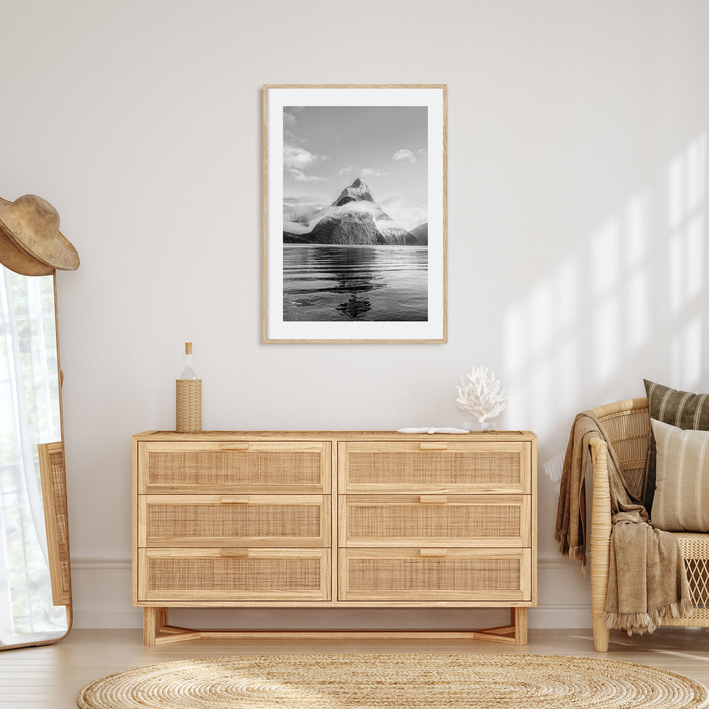 Milford Sound Photo B&W Poster