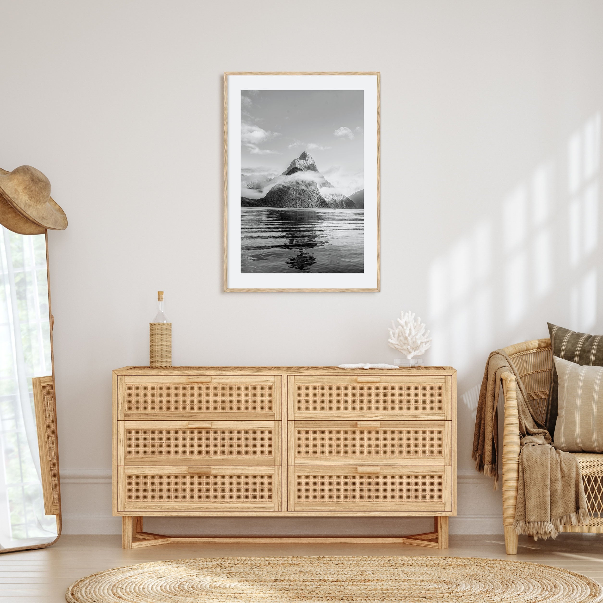 Milford Sound Photo B&W Poster