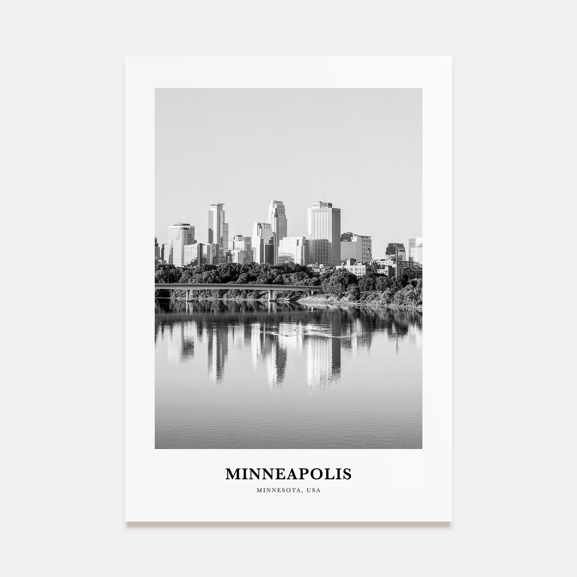 Minneapolis Portrait B&W No 2 Poster