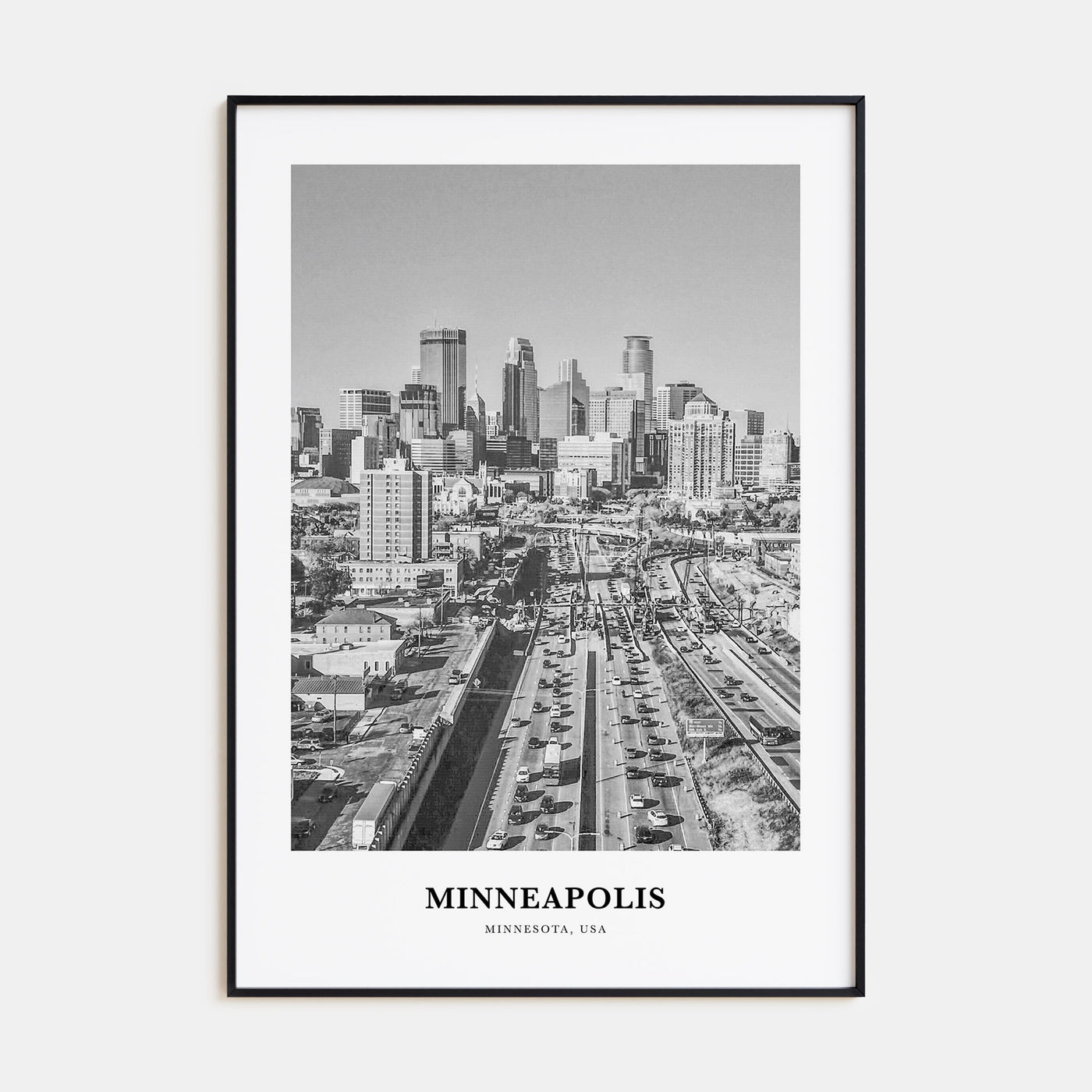 Minneapolis Portrait B&W No 3 Poster