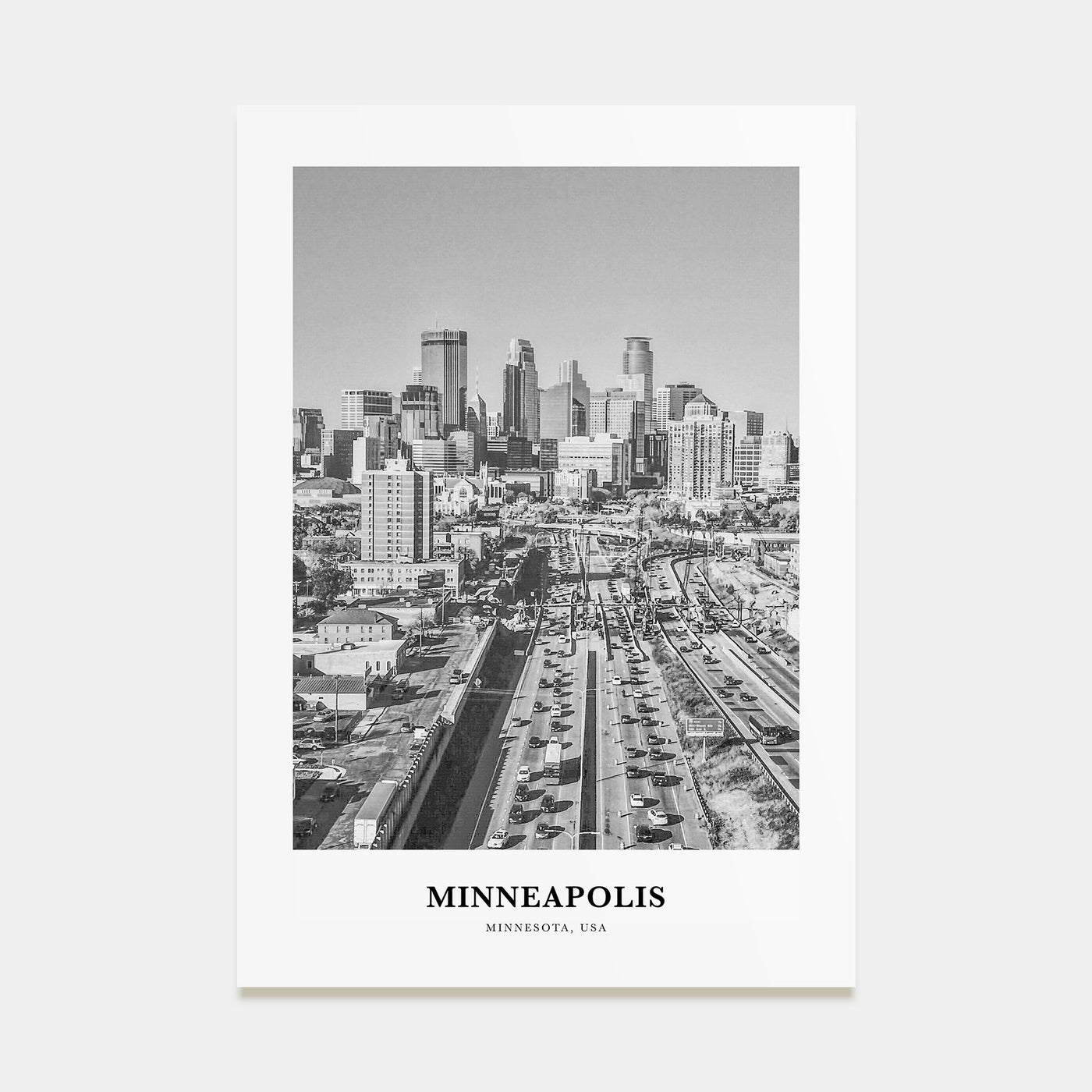 Minneapolis Portrait B&W No 3 Poster