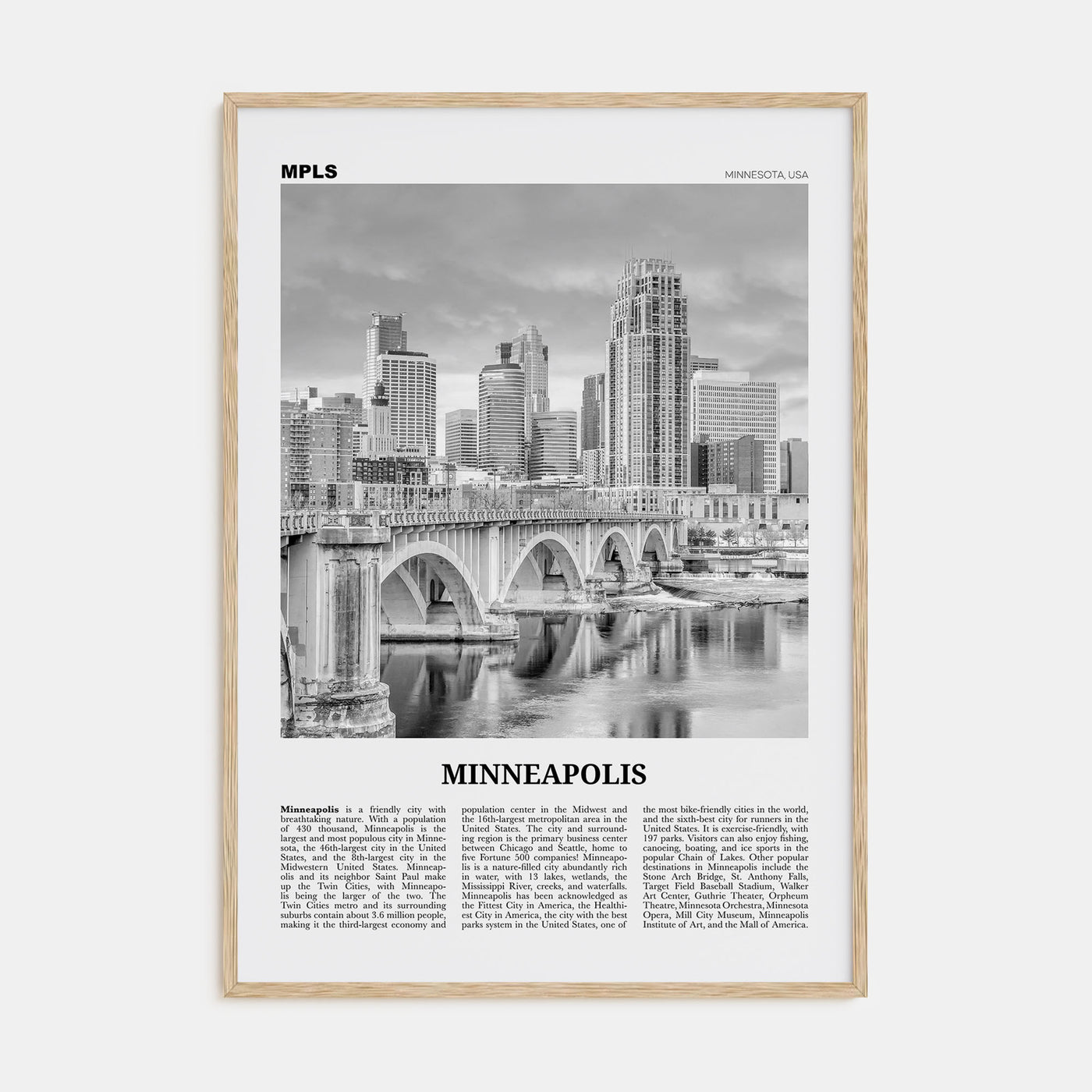 Minneapolis Travel B&W No 3 Poster