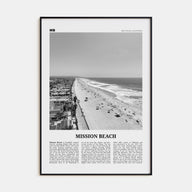 Mission Beach, San Diego Travel B&W No 1 Poster