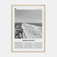 Mission Beach, San Diego Travel B&W No 1 Poster