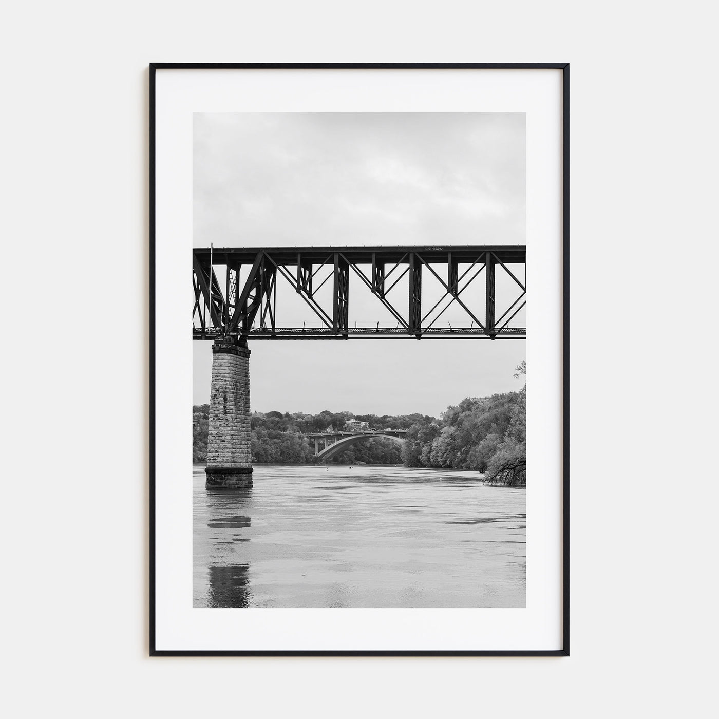 Mississippi River Photo B&W Poster