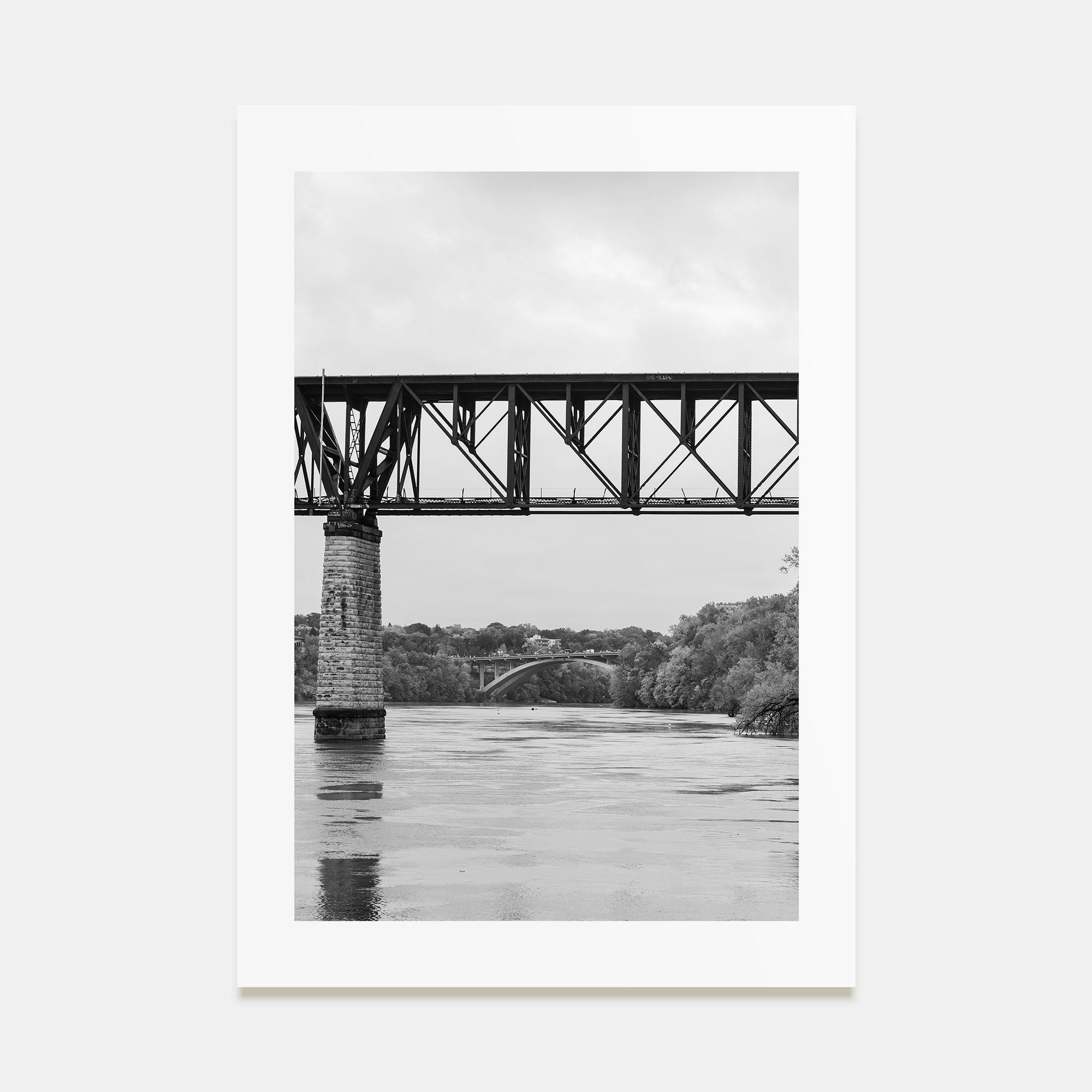 Mississippi River Photo B&W Poster
