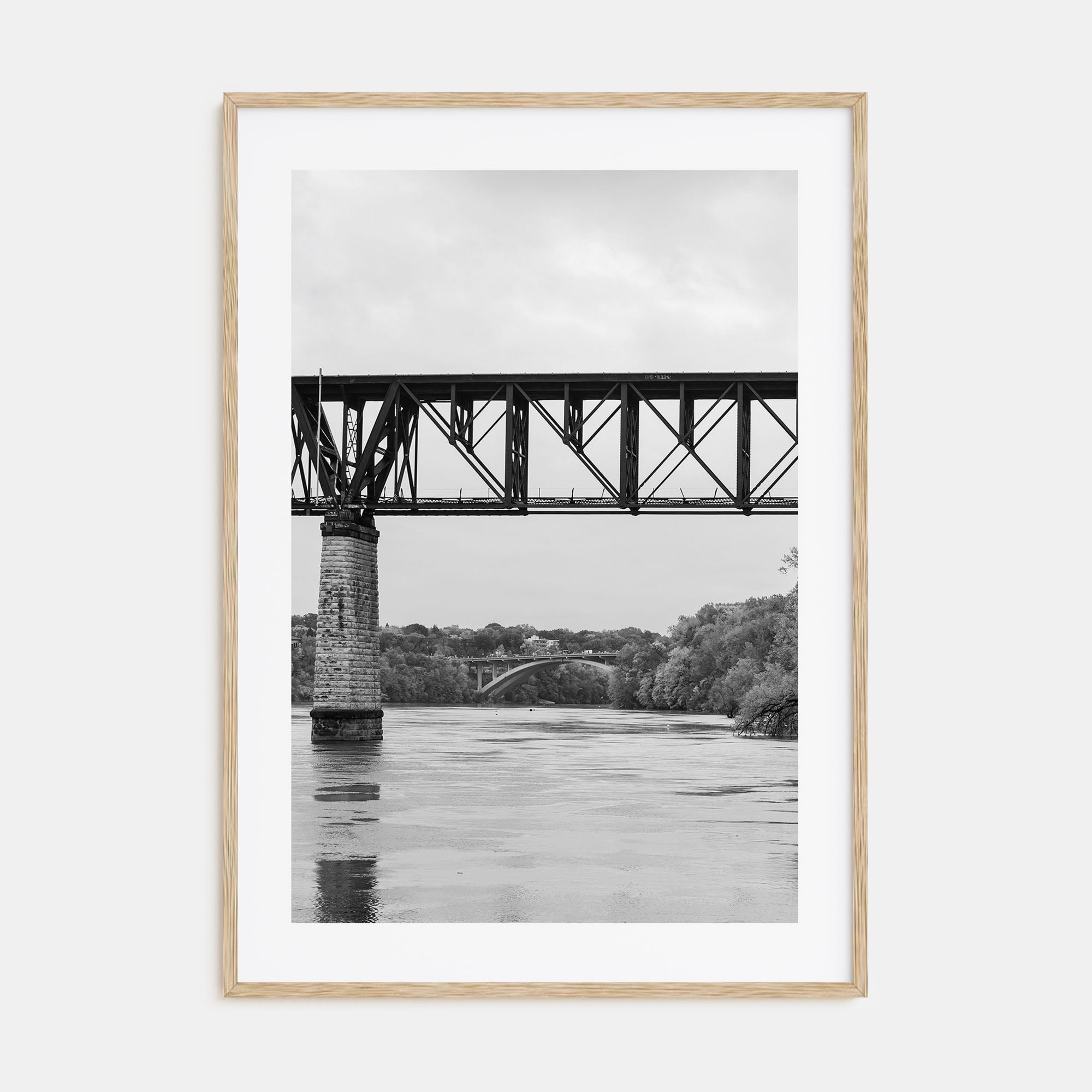 Mississippi River Photo B&W Poster