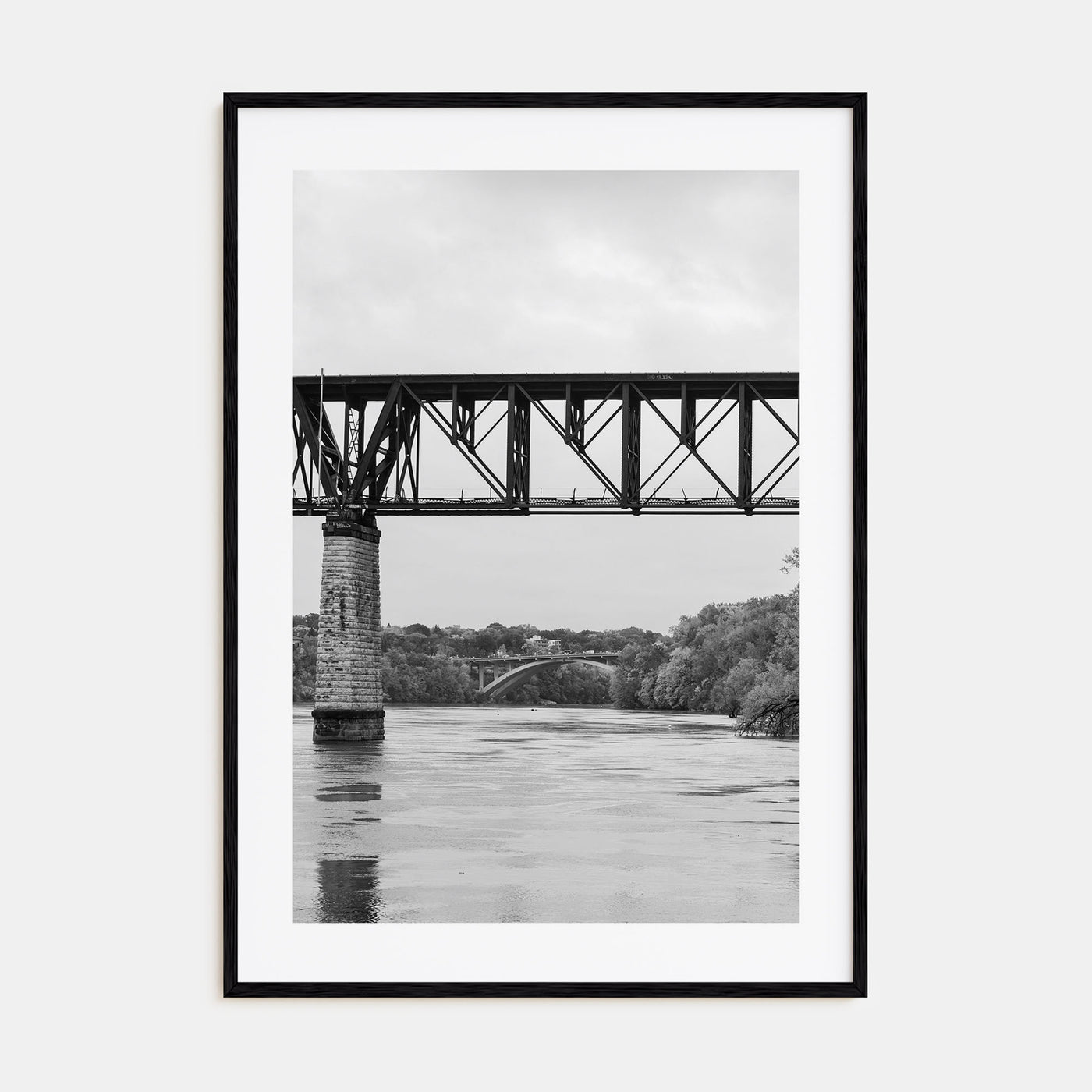 Mississippi River Photo B&W Poster