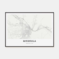 Missoula Map Landscape Poster
