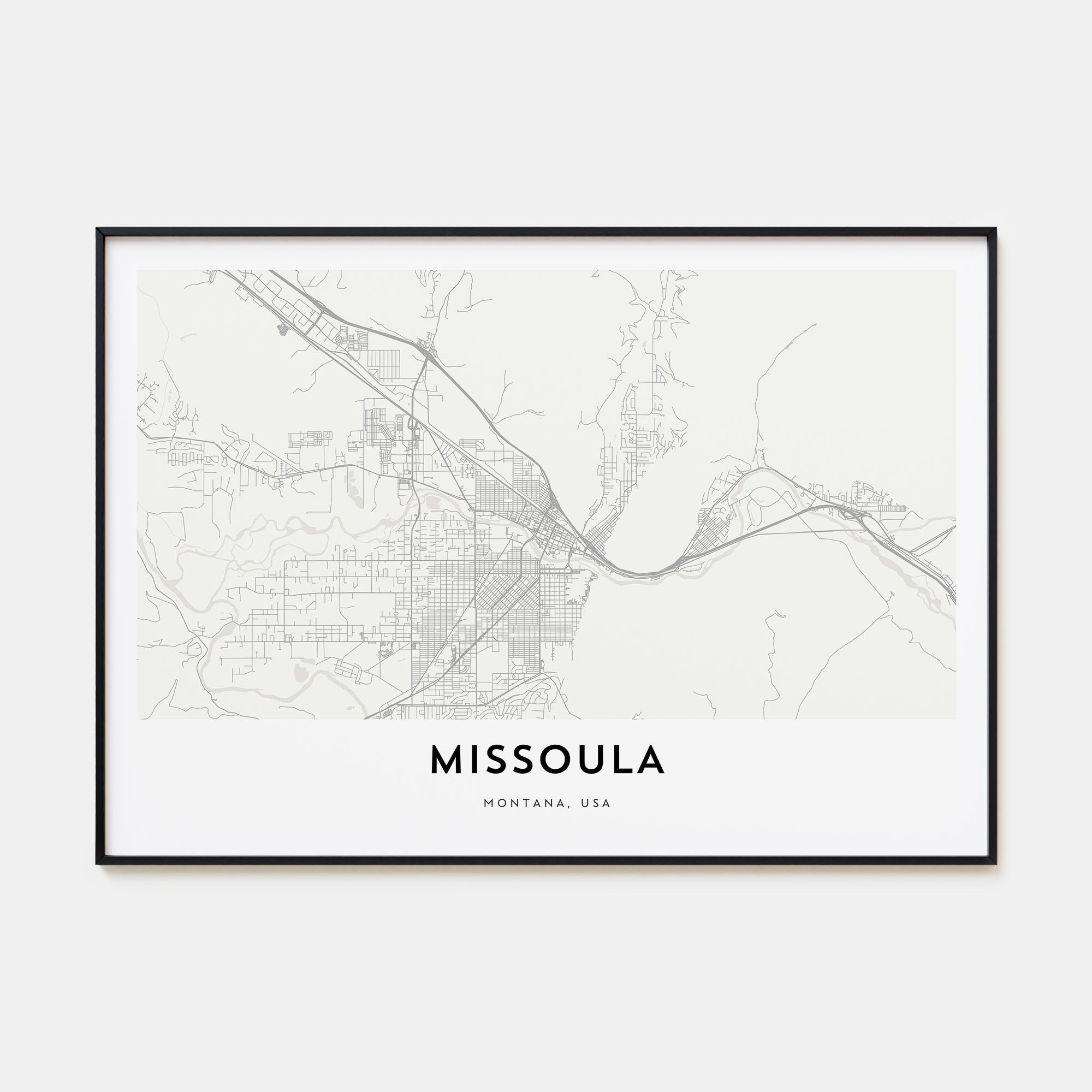 Missoula Map Landscape Poster