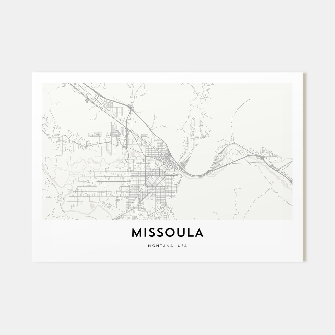 Missoula Map Landscape Poster