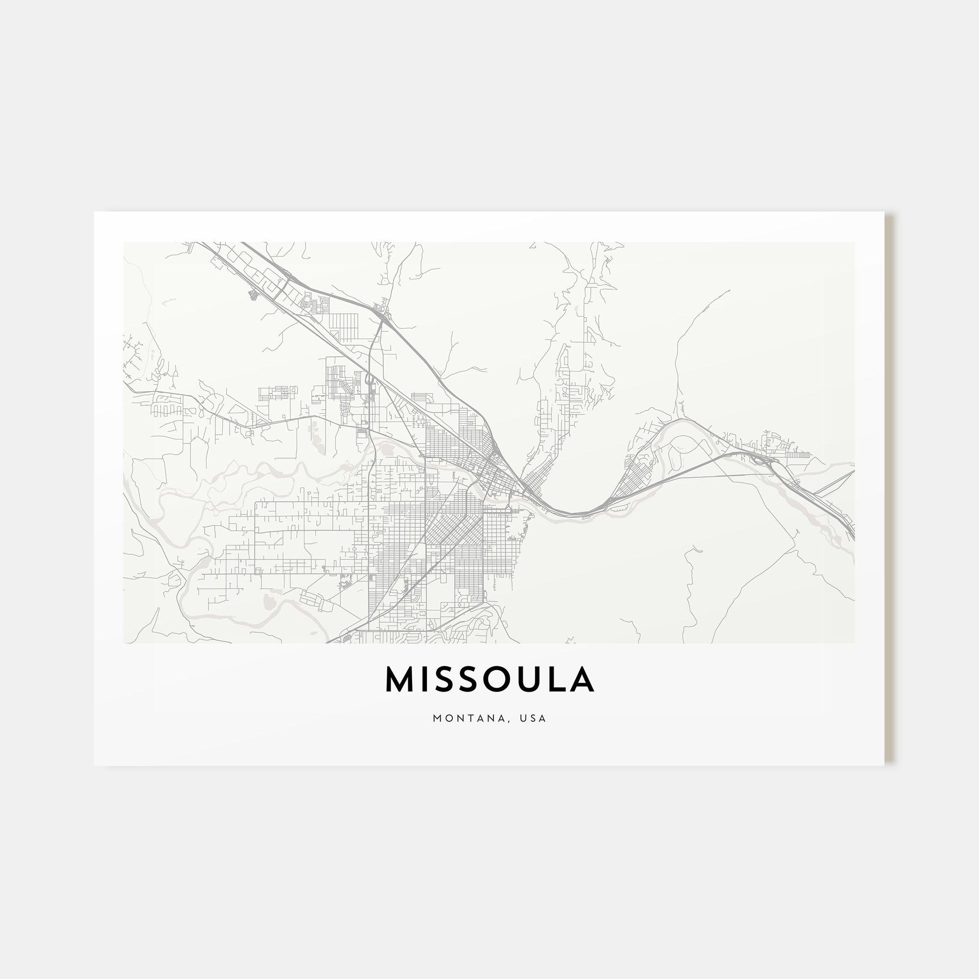 Missoula Map Landscape Poster