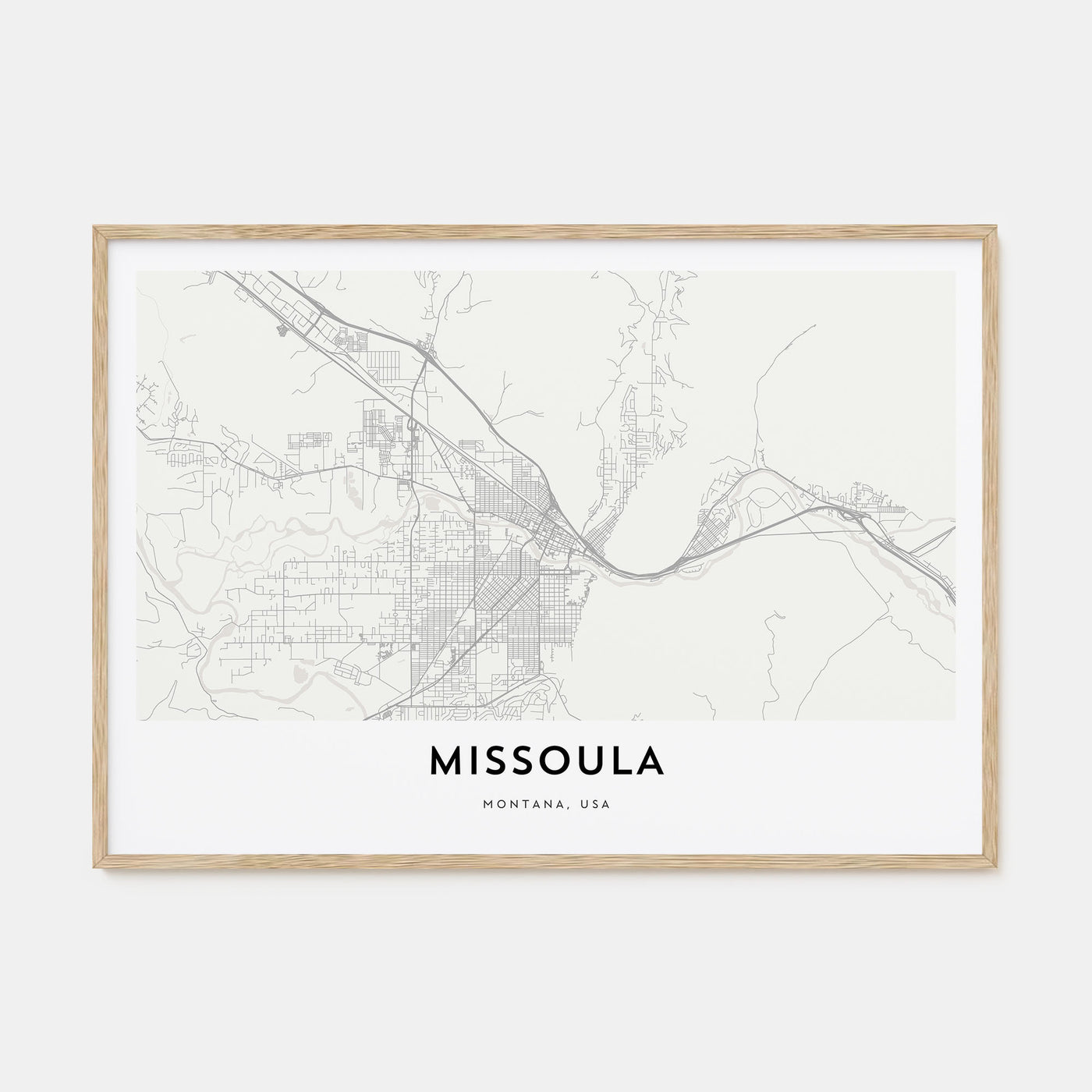 Missoula Map Landscape Poster