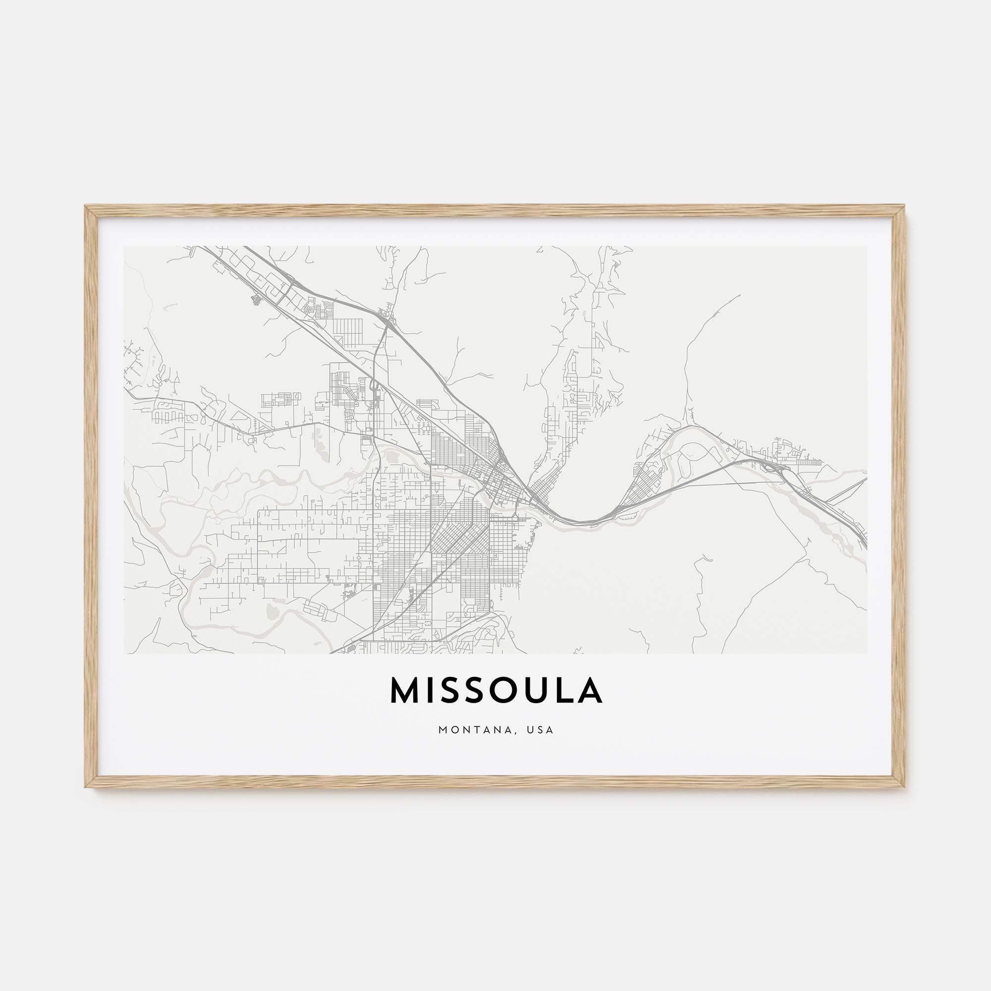 Missoula Map Landscape Poster