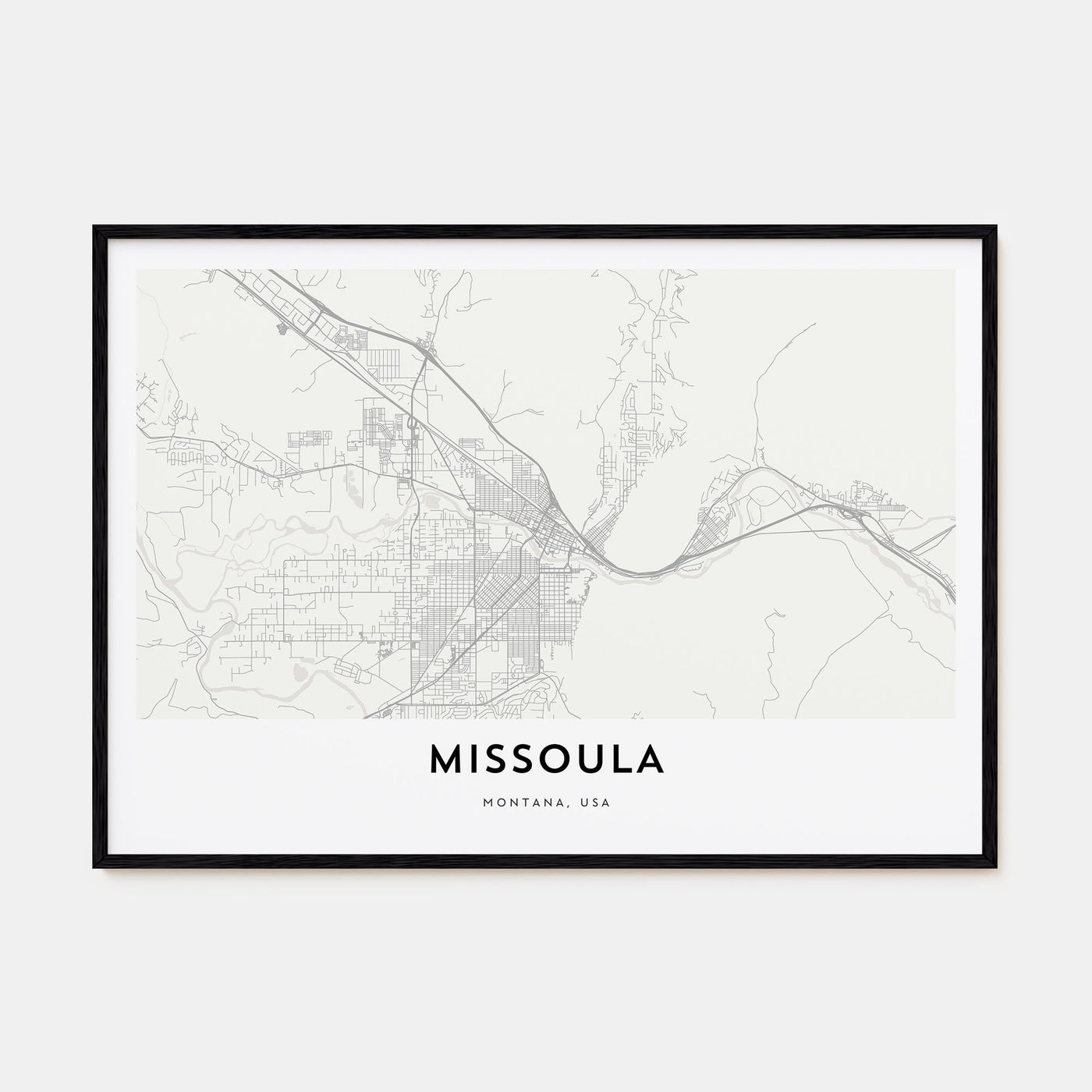 Missoula Map Landscape Poster