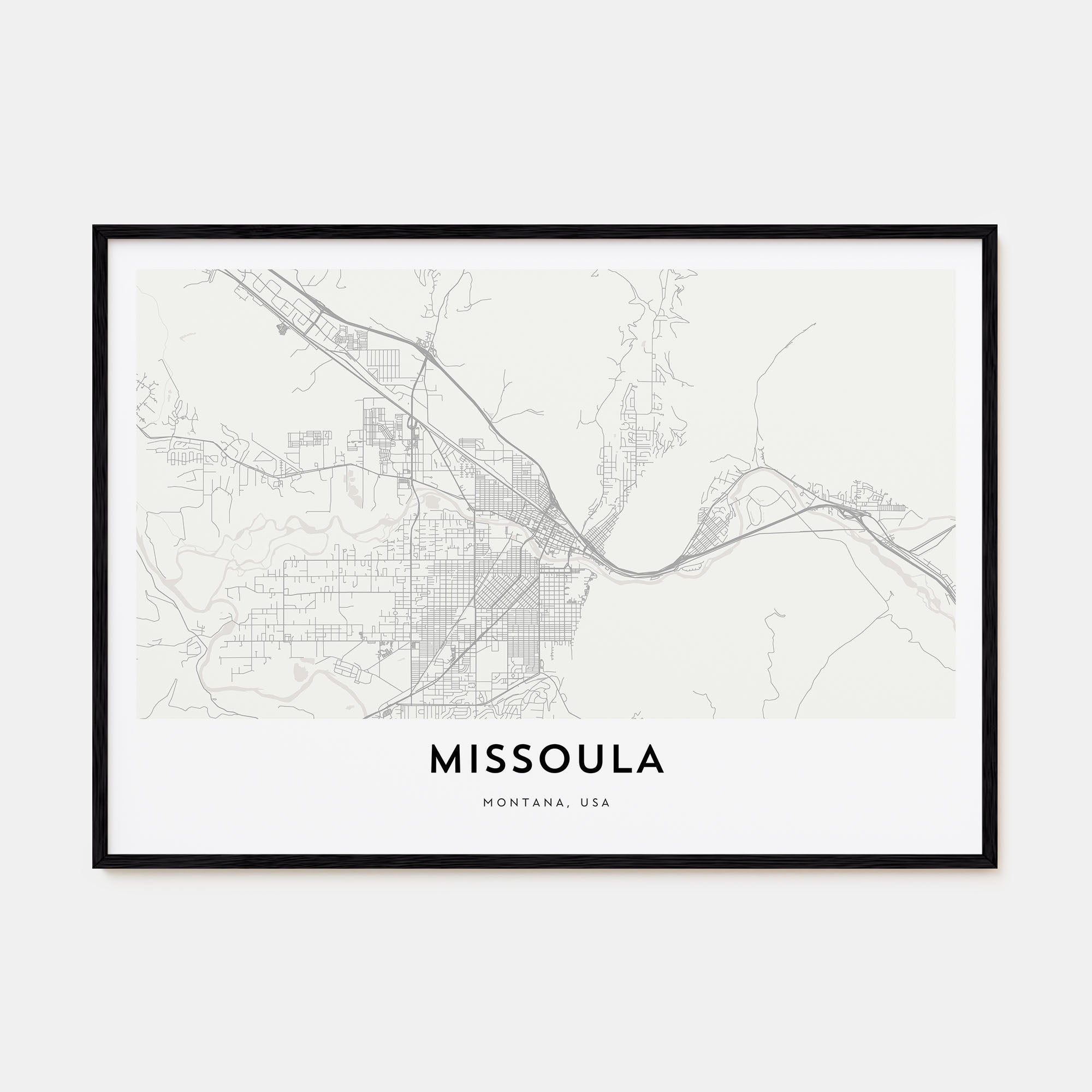 Missoula Map Landscape Poster