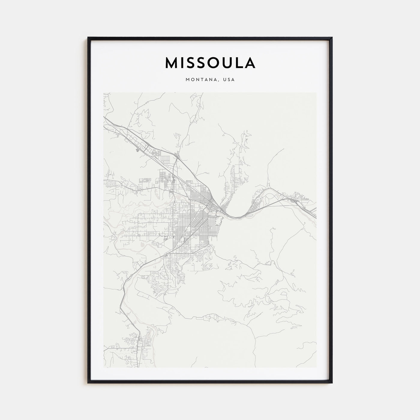 Missoula Map Portrait Poster
