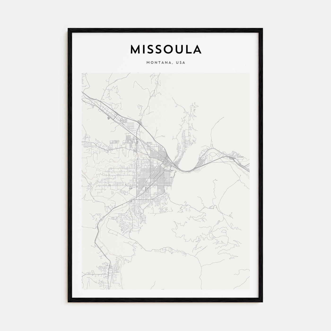 Missoula Map Portrait Poster