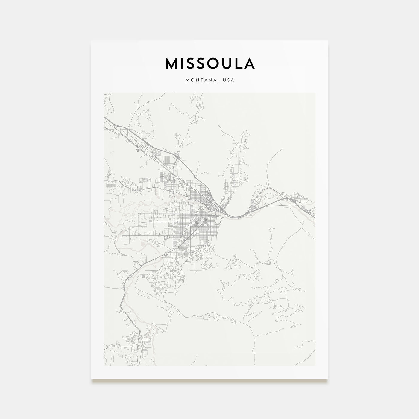 Missoula Map Portrait Poster
