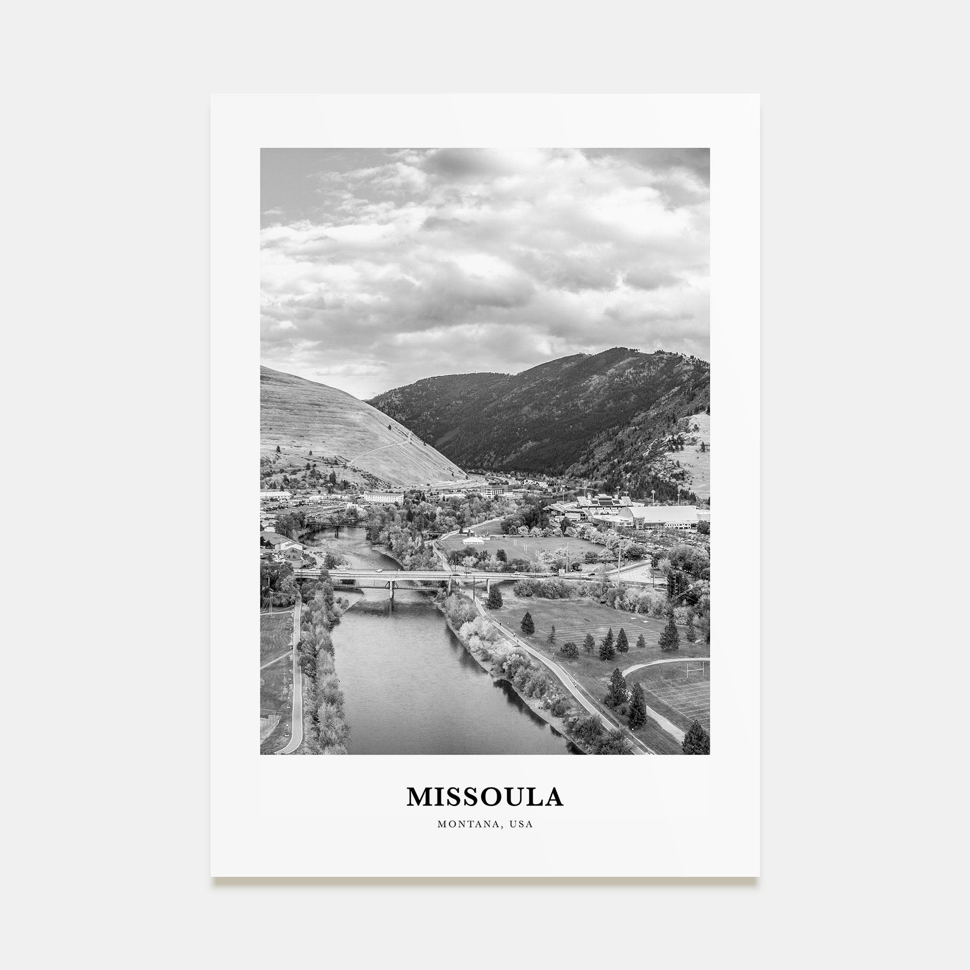 Missoula Portrait B&W Poster