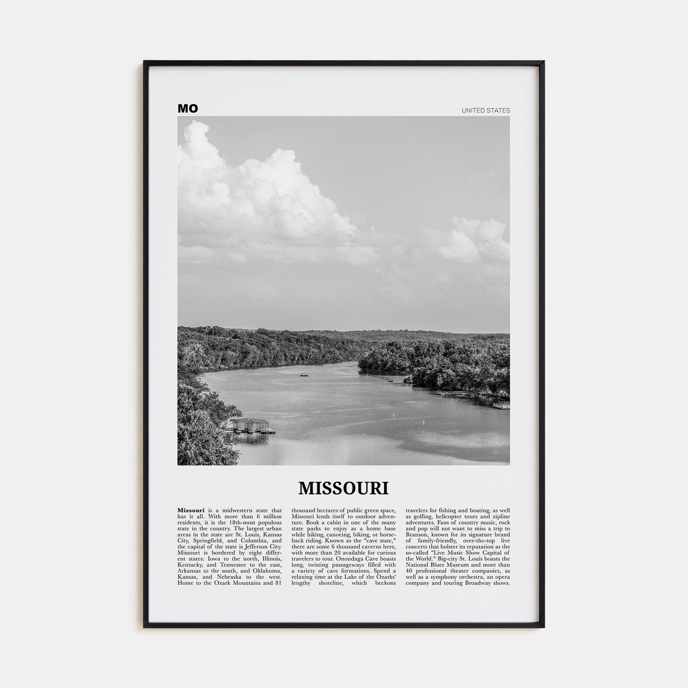 Missouri Travel B&W No 1 Poster