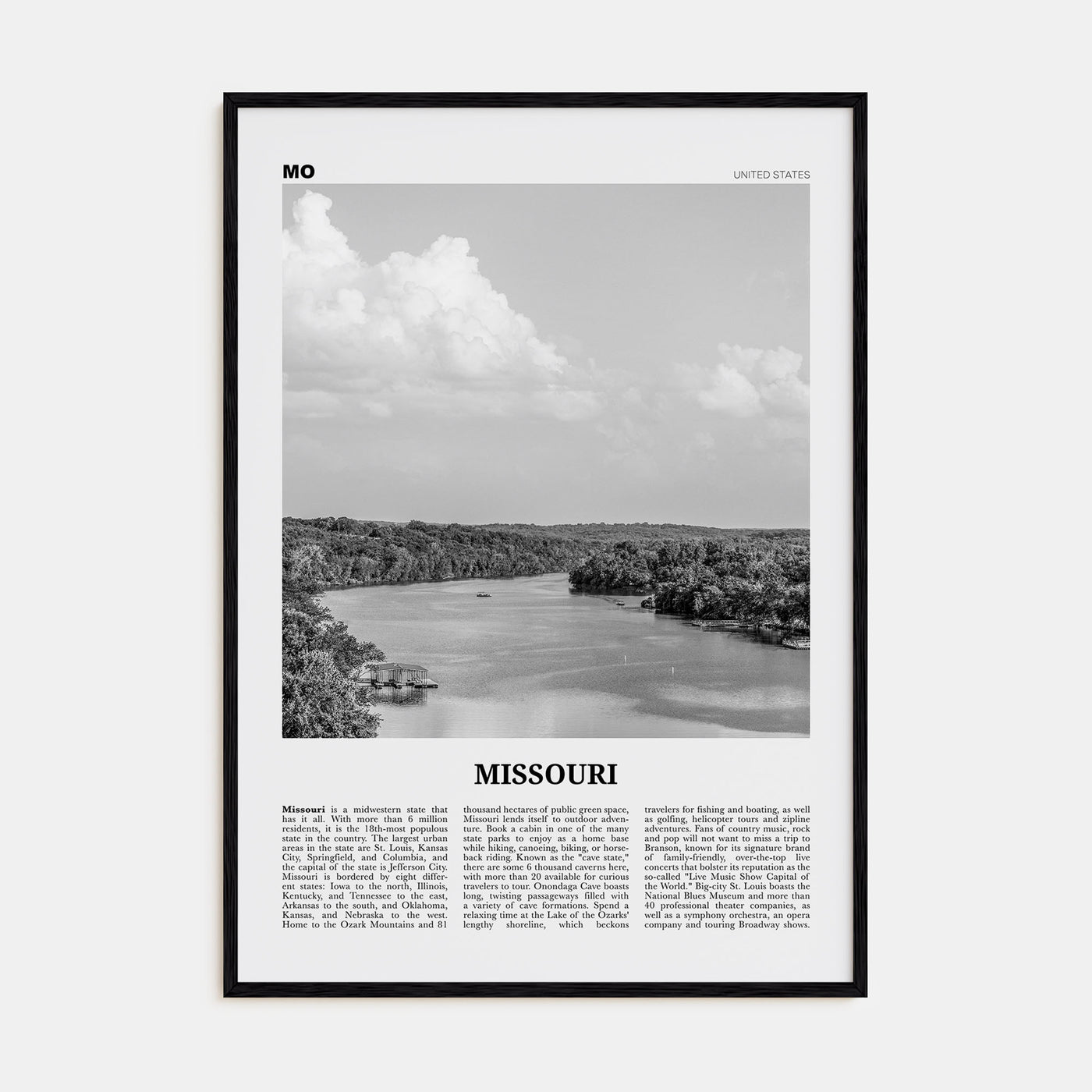 Missouri Travel B&W No 1 Poster