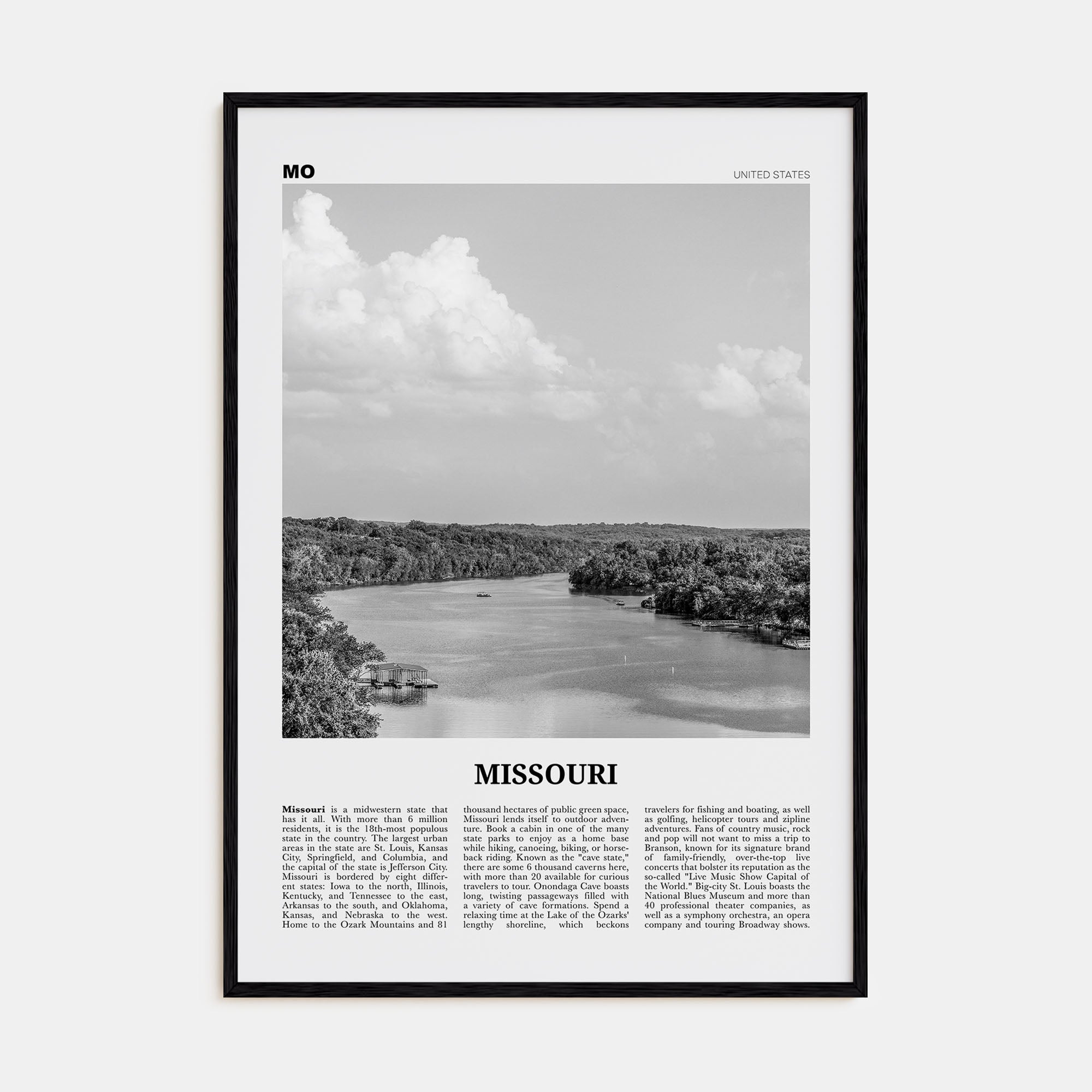 Missouri Travel B&W No 1 Poster