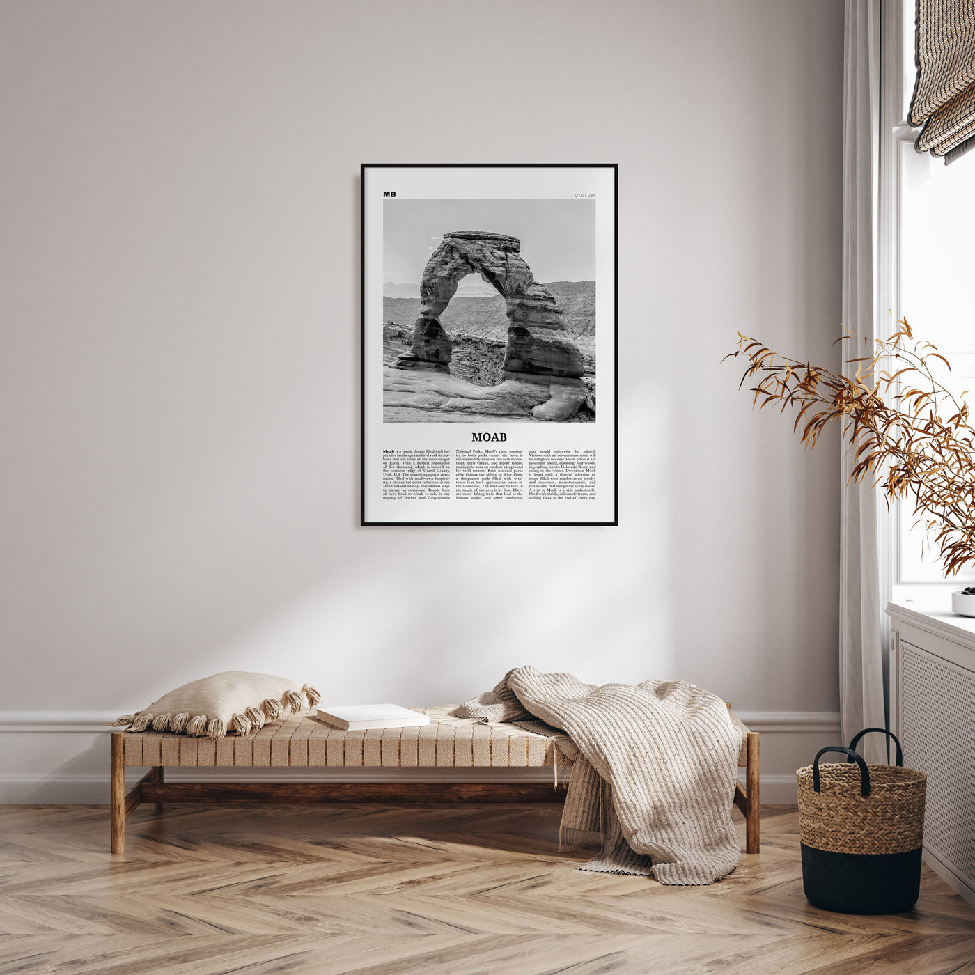 Moab Travel B&W Poster