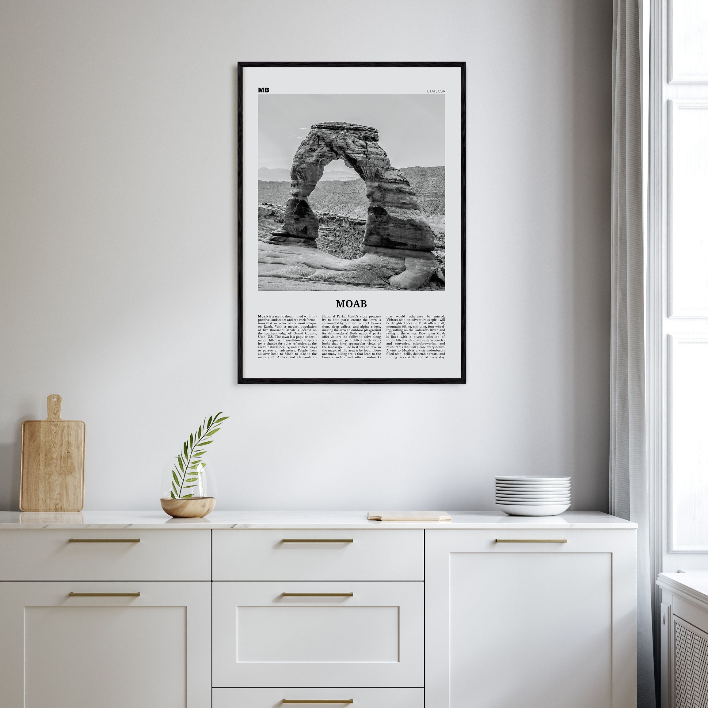 Moab Travel B&W Poster