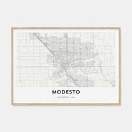 Modesto Map Landscape Poster