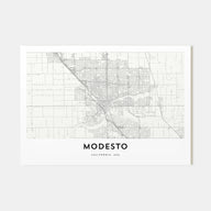 Modesto Map Landscape Poster