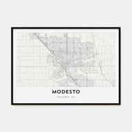 Modesto Map Landscape Poster