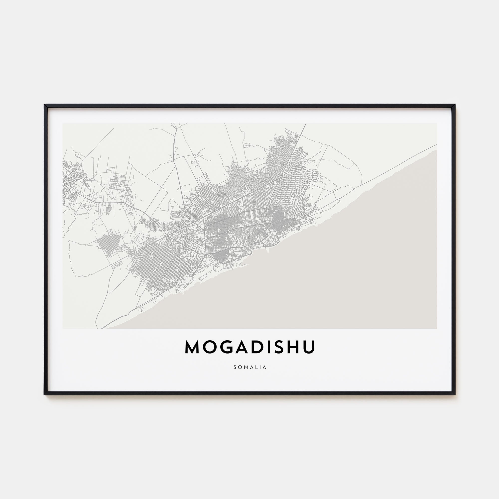 Mogadishu Map Landscape Poster