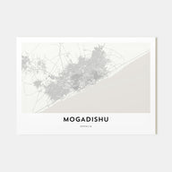 Mogadishu Map Landscape Poster