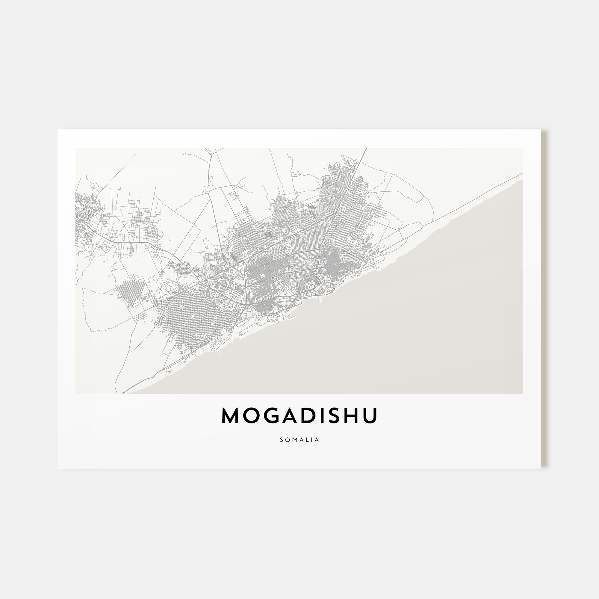 Mogadishu Map Landscape Poster