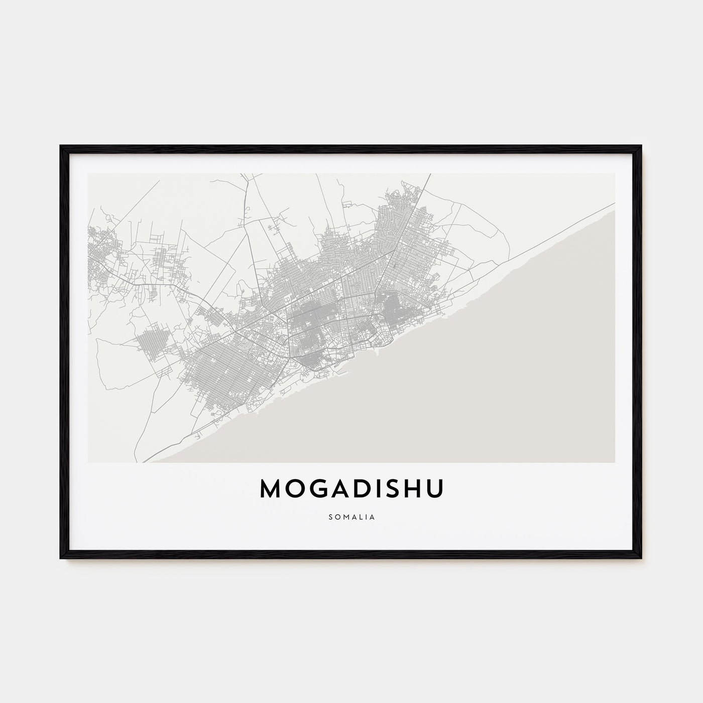 Mogadishu Map Landscape Poster