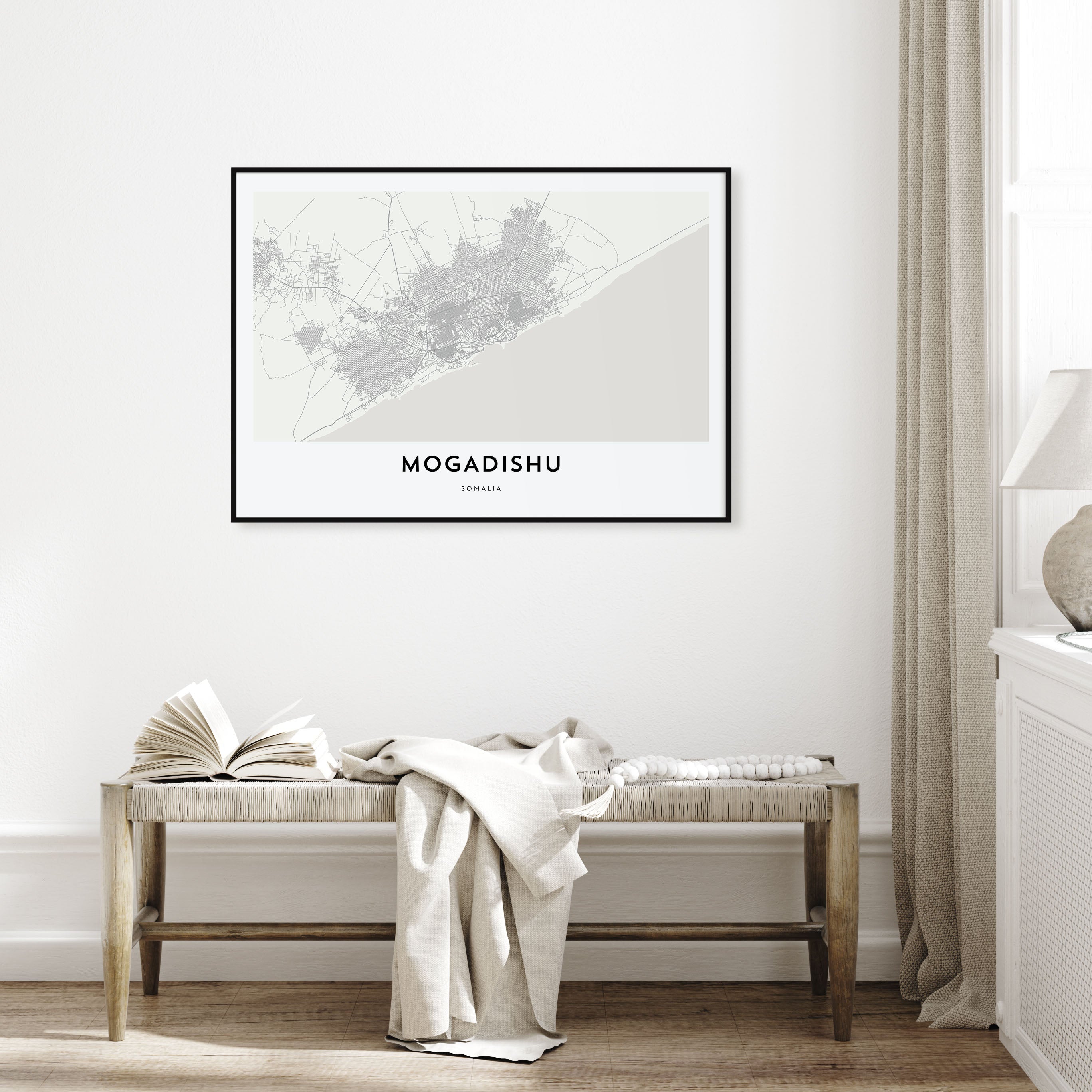 Mogadishu Map Landscape Poster