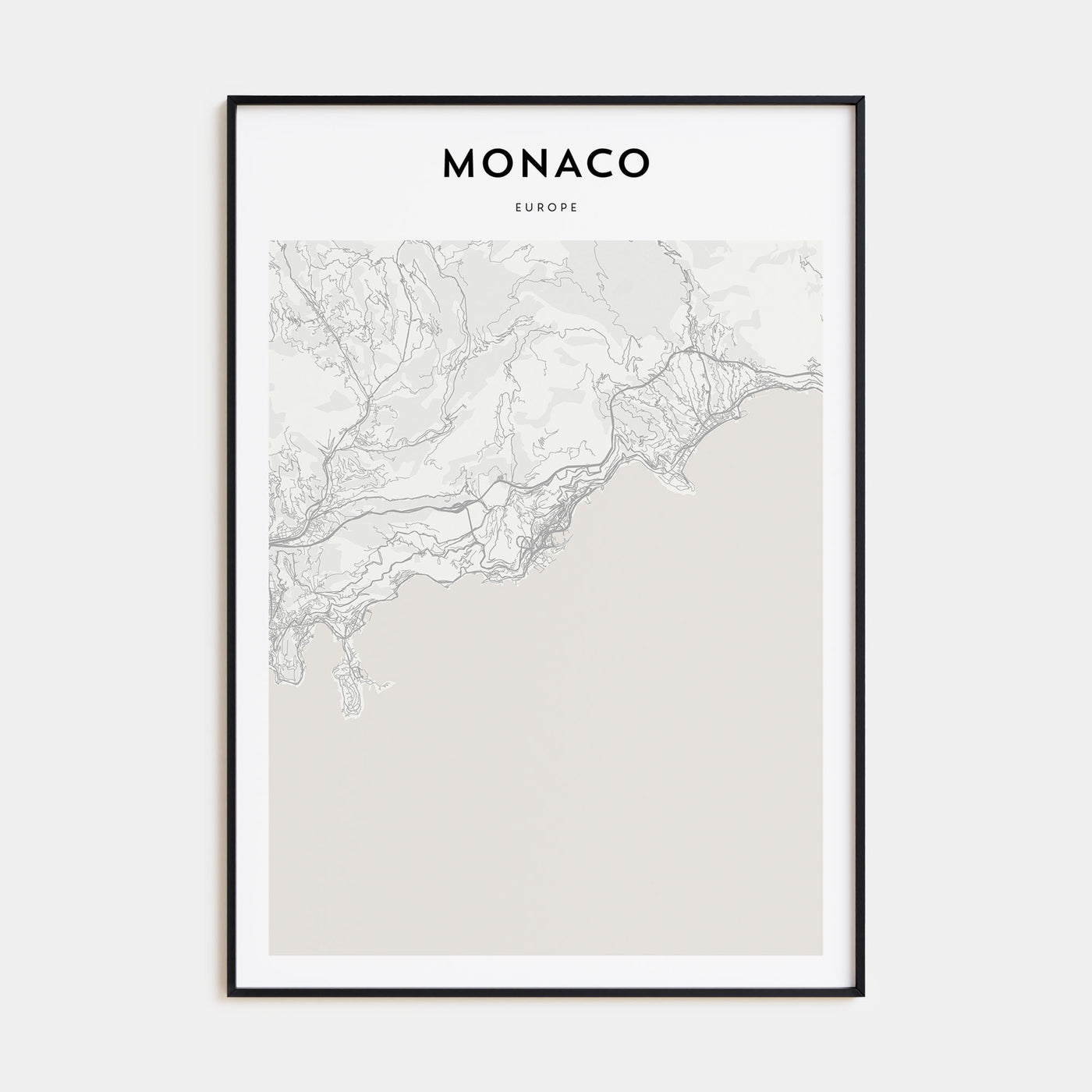 Monaco Map Portrait Poster