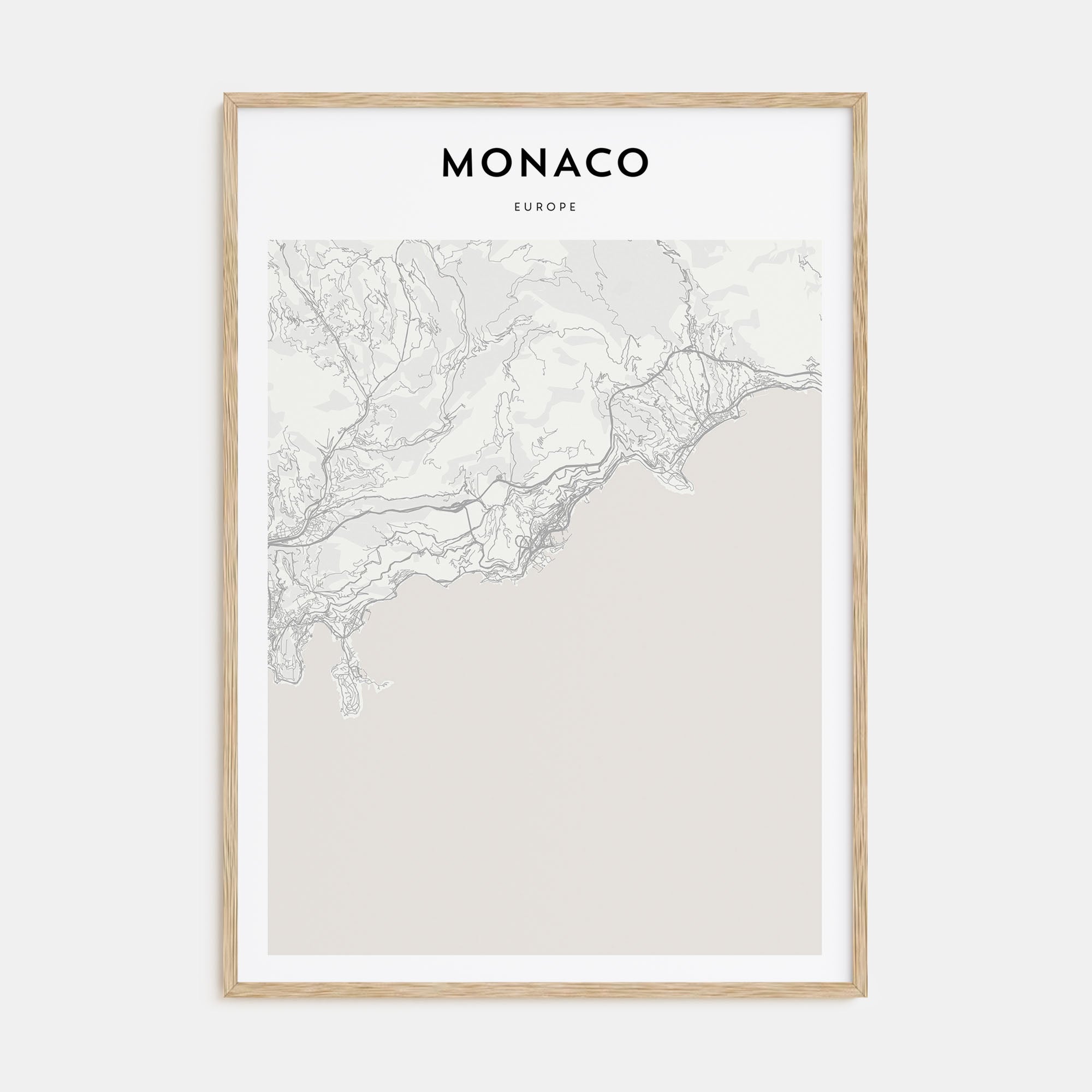 Monaco Map Portrait Poster