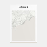 Monaco Map Portrait Poster