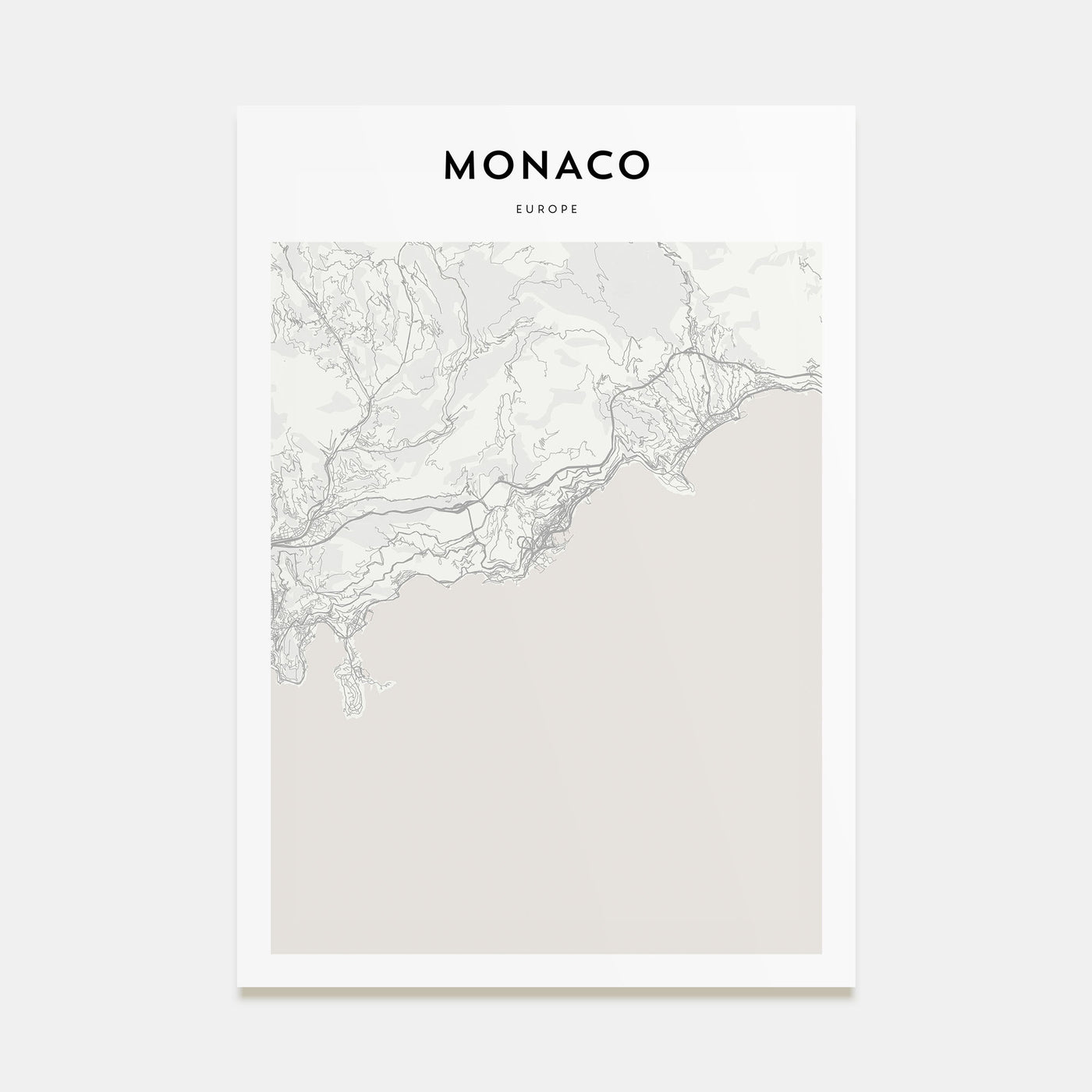 Monaco Map Portrait Poster