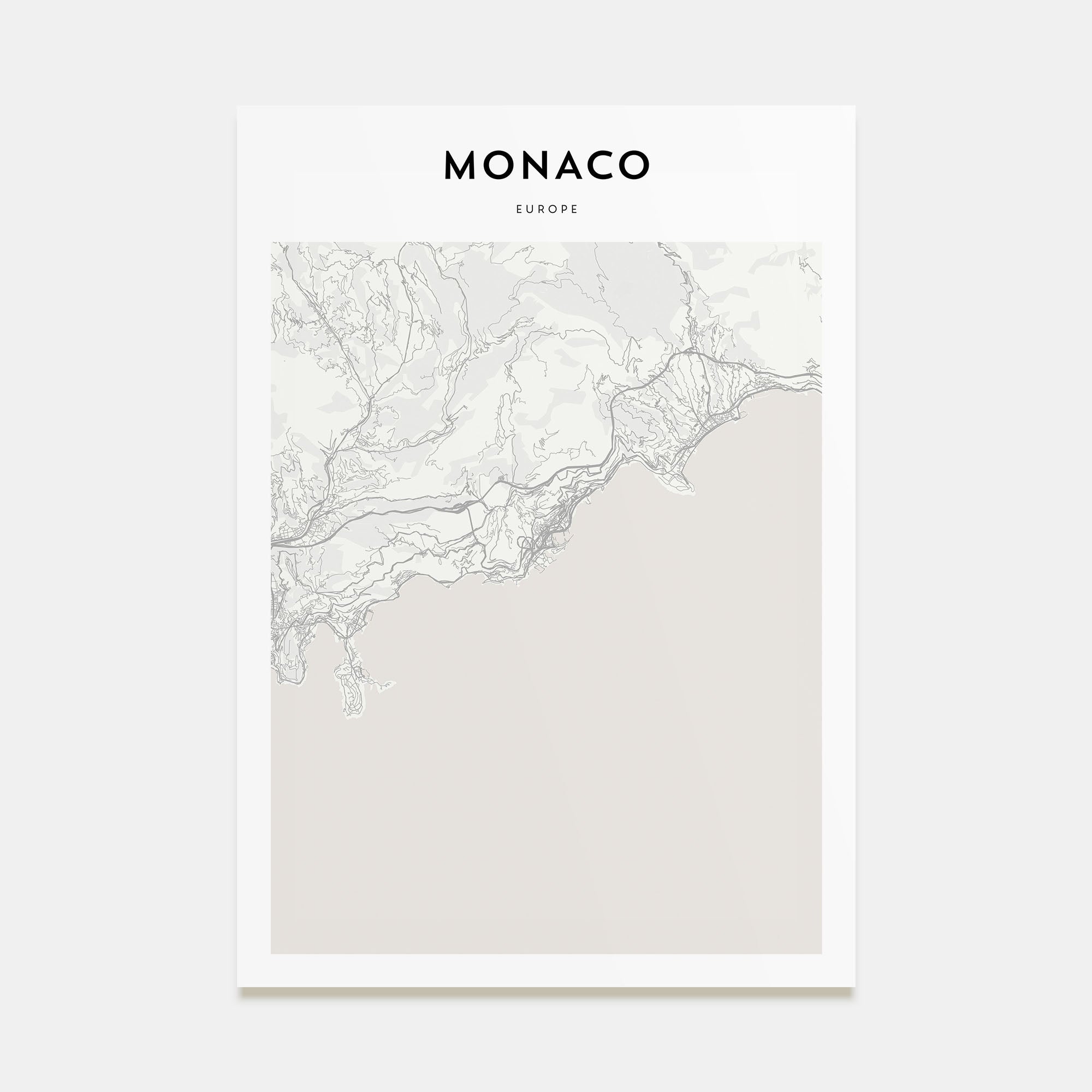 Monaco Map Portrait Poster