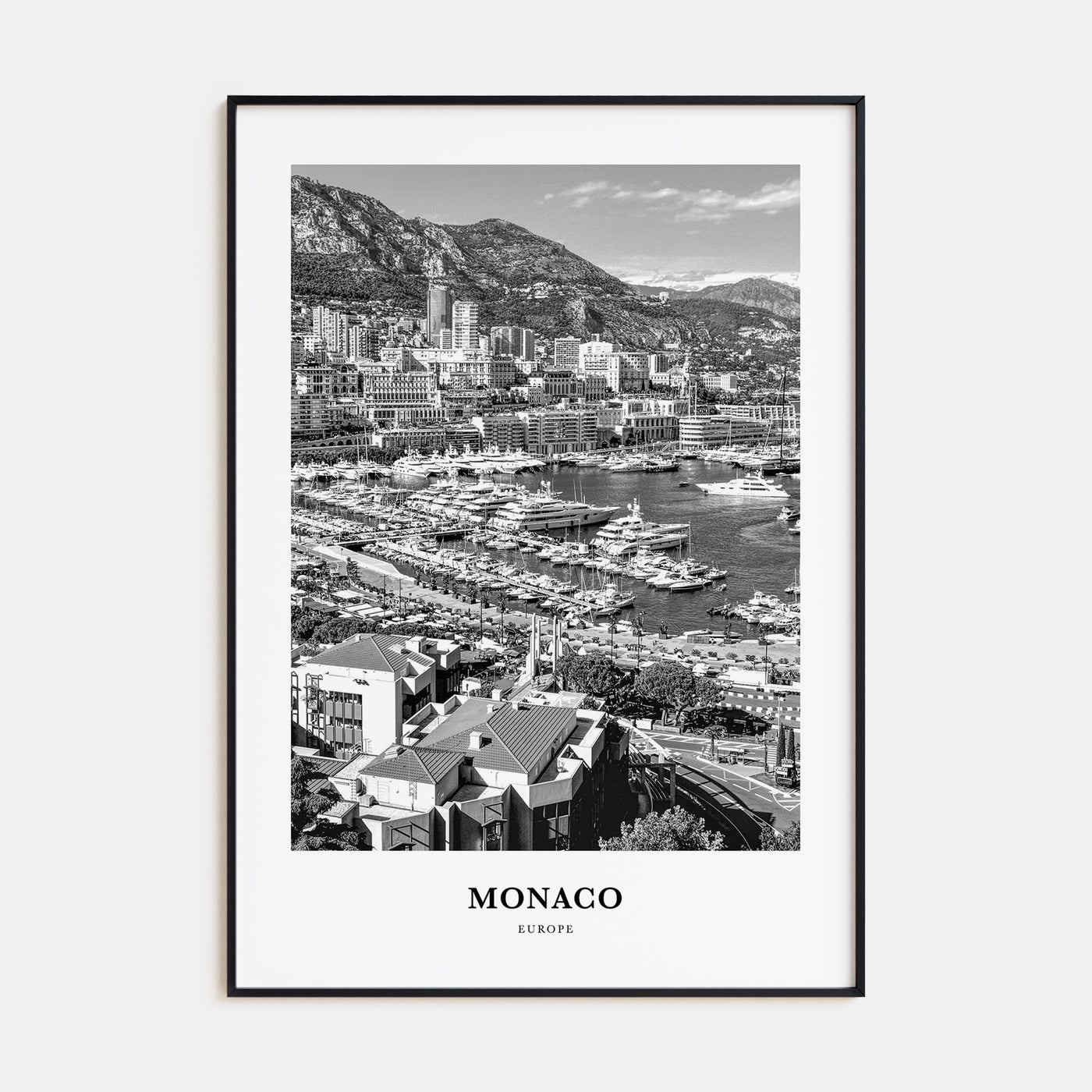 Monaco Portrait B&W Poster