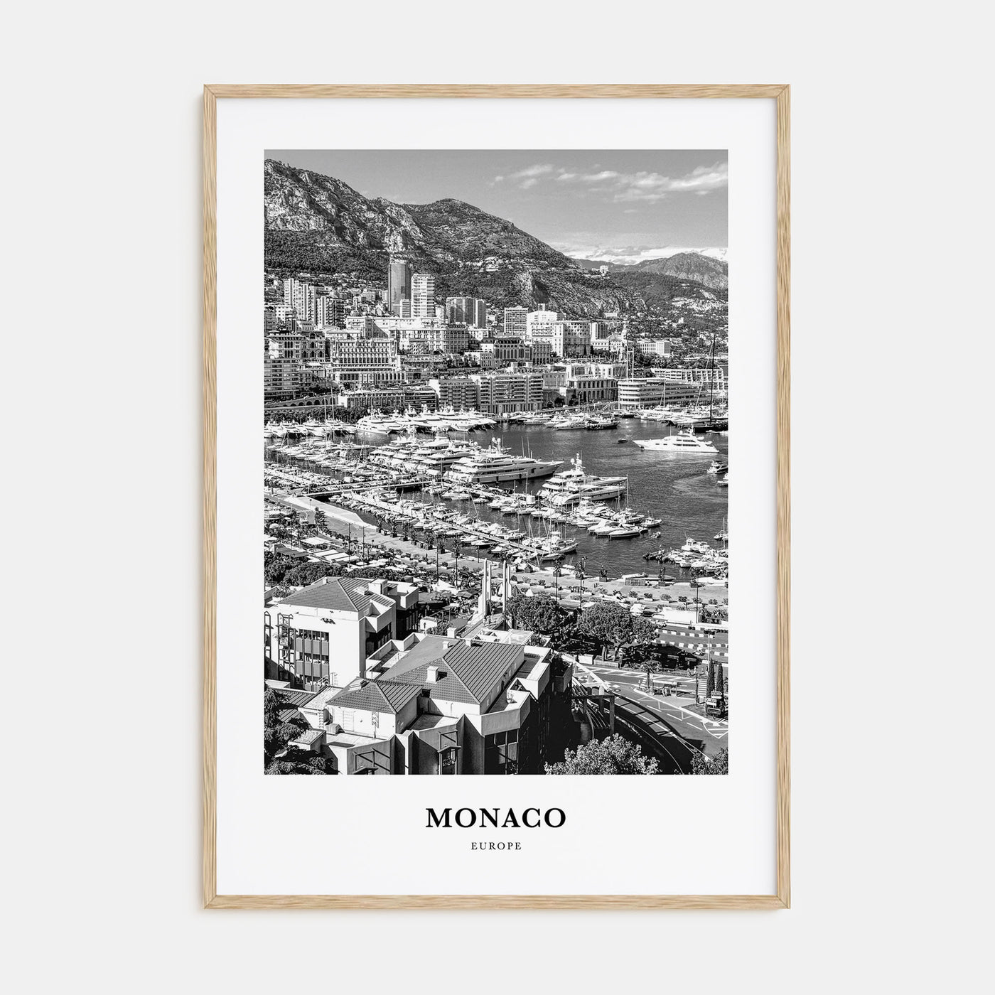 Monaco Portrait B&W Poster