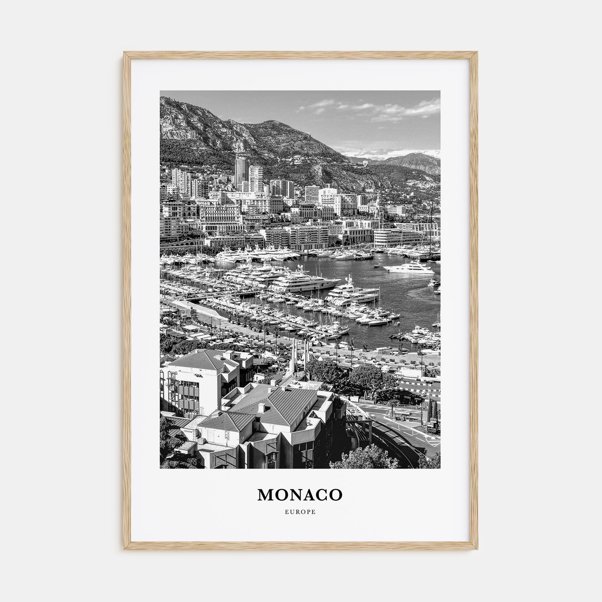 Monaco Portrait B&W Poster