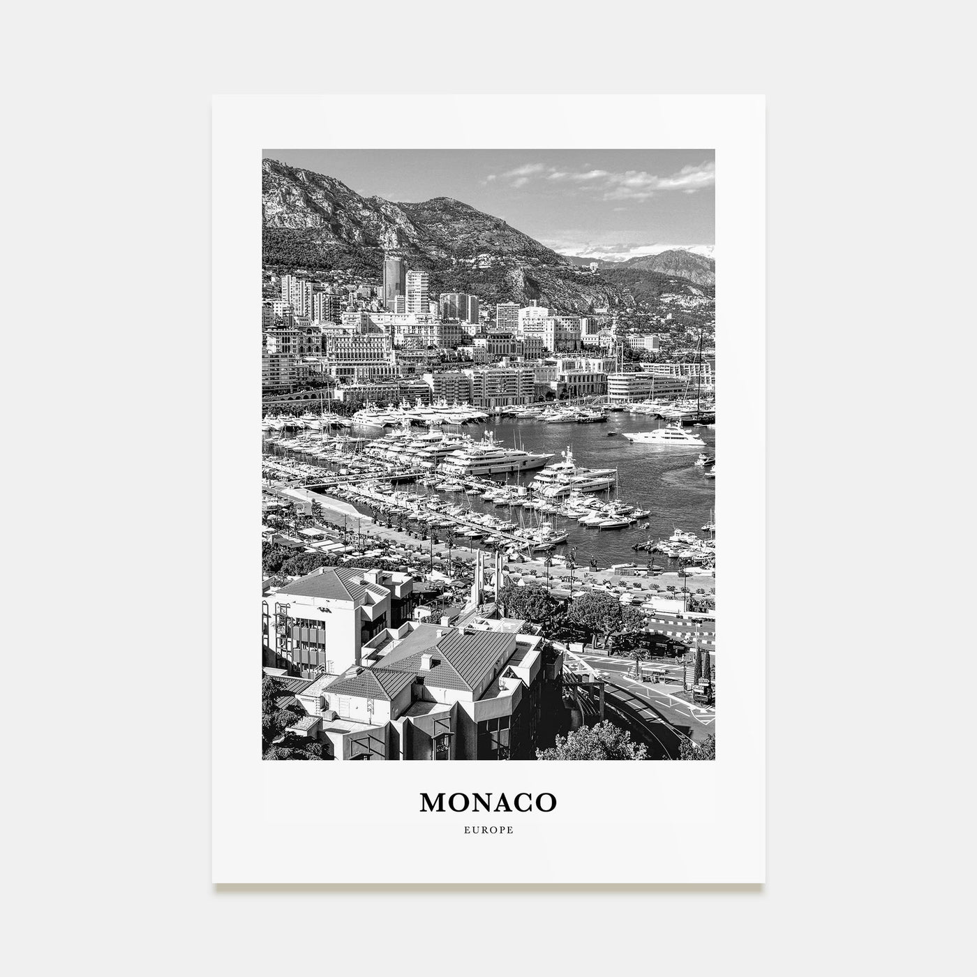 Monaco Portrait B&W Poster
