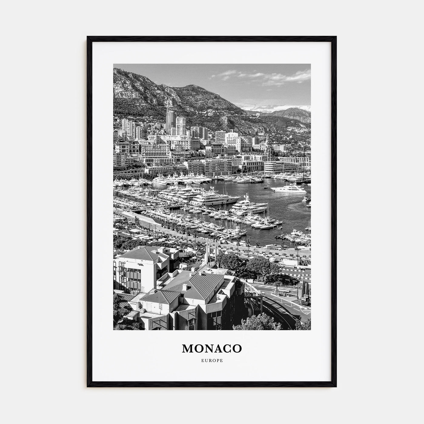 Monaco Portrait B&W Poster